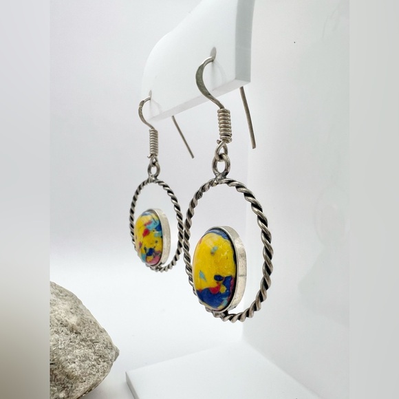MOSAIC JASPER BOHO EARRINGS - Picture 4 of 7
